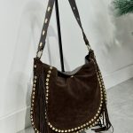 Bolso 100% Piel y Ante Mod. Duna Marrón