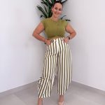 Pantalon Ballon Rayas Marine Verde y Blanco