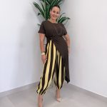 Pantalón Palma RAYAS Amarillo y Marrón