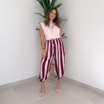 Pantalón Palma RAYAS Rosa y Granate