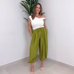 Pantalon Palma Bombacho Verde Aguacate