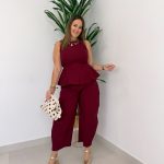 Conjunto Siena Peplum Granate