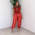 Pantalón Palma RAYAS Teja y Rosa