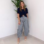 Pantalon Ballon Rayas Marine Azul Marino y Blanco